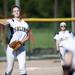 Saline pitcher Kristina Zalewski throws to first for an out in the game against Monroe on Monday, June 3. Daniel Brenner I AnnArbor.com
